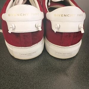Givenchy Men's Velvet Sneakers in Deep Wine with White Soles
